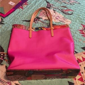 Consuela Pink and Multicolor Tote Bag